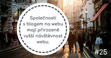 Společnosti s blogem na webu mají přirozeně vyšší návštěvnost webu.